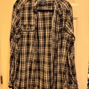 Faded Glory Black and White Plaid Shirt Jacket